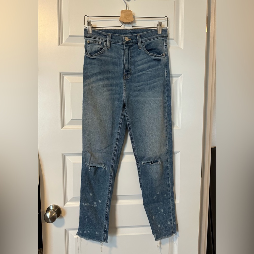 Distressed Blue Jeans